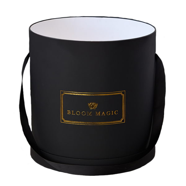 Matte Black Hatbox | Send Flowers Online | Flower Delivery | Bloom Magic